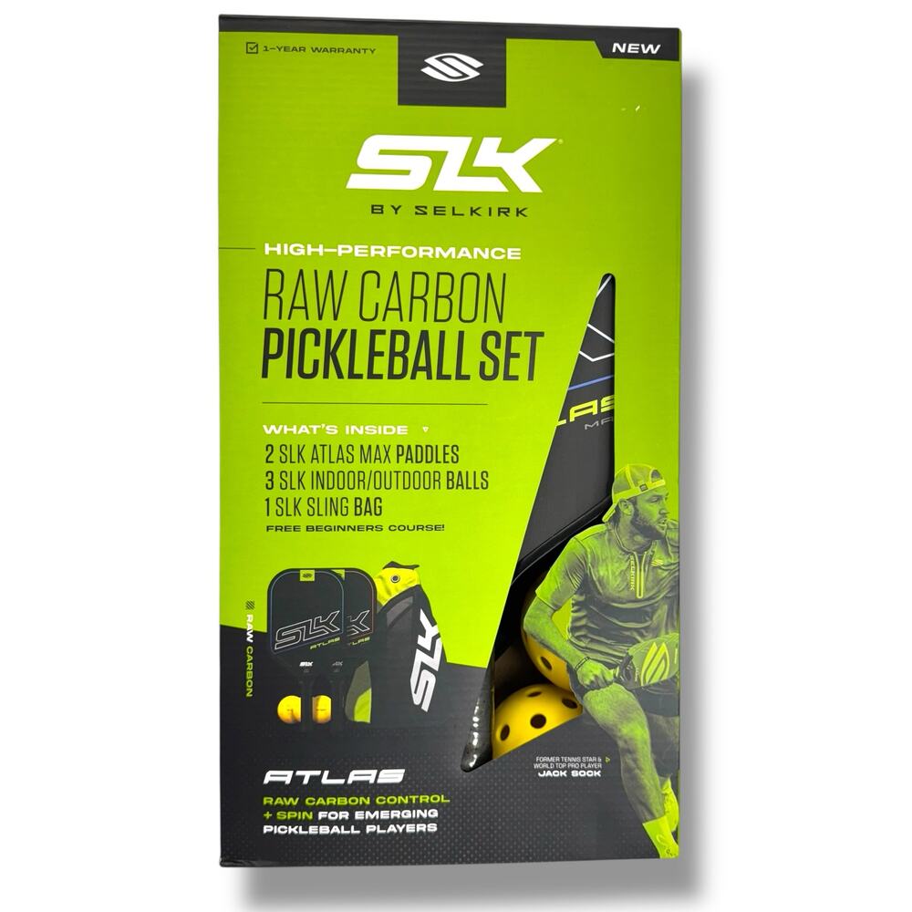 SLK By Selkirk High Performance Raw Carbon Pickleball Set